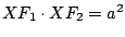 $XF_1\cdot XF_2=a^2$